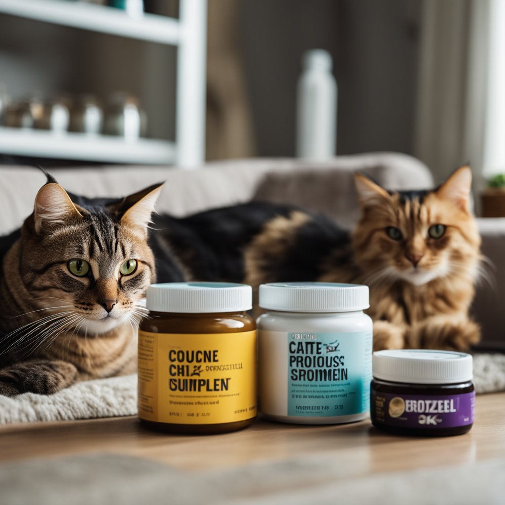 A senior cat eating food with the best supplements for senior cats for improved health